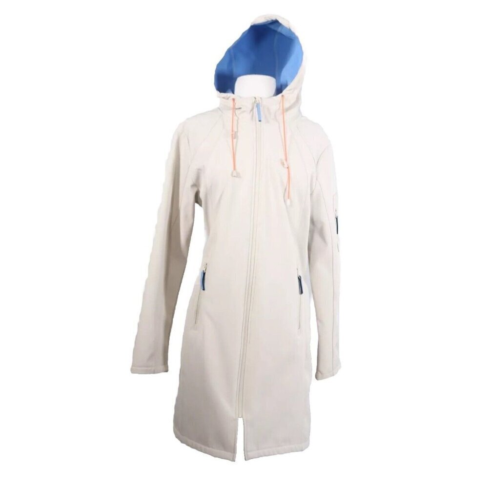 Soyaconcept Women's Large Beige Full Zip Jacket 15428 Zip Pocket Long Sleeve